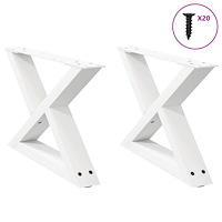 vidaXL Soffbordsben 2 st vit 50x(30-31,3) cm stål