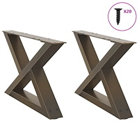 vidaXL Soffbordsben 2 st naturligt stål 60x(30-31,3) cm stål