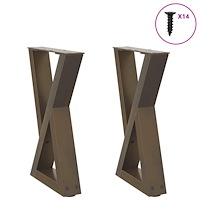 vidaXL Soffbordsben 2 st naturligt stål 38x(42-43,3) cm stål