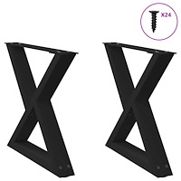 vidaXL Soffbordsben 2 st svart 50x(42-43,3) cm stål