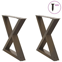 vidaXL Soffbordsben 2 st naturligt stål 50x(42-43,3) cm stål