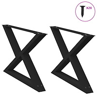 vidaXL Soffbordsben 2 st svart 70x(42-43,3) cm stål