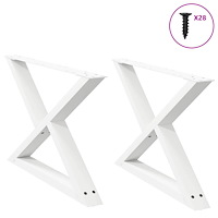 vidaXL Soffbordsben 2 st vit 70x(42-43,3) cm stål