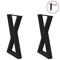 vidaXL Matbordsben 2 st svart 50x(72-73,3) cm stål