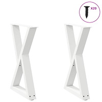 vidaXL Matbordsben 2 st vita 60x(72-73,3) cm stål