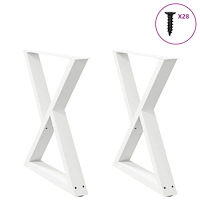 vidaXL Matbordsben 2 st vit 70x(72-73,3) cm stål
