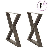 vidaXL Matbordsben 2 st naturstål 70x(72-73,3) cm stål