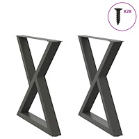 vidaXL Matbordsben 2 st antracit 80x(72-73,3) cm stål