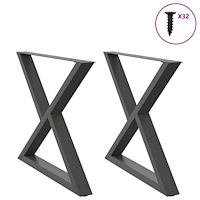 vidaXL Matbordsben 2 st antracit 90x(72-73,3) cm stål
