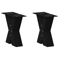 vidaXL Soffbordsben X-formade 2 st svart 40x(30-31) cm stål