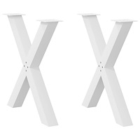vidaXL Matbordsben X-formade 2 st vita 70x(72-73) cm stål
