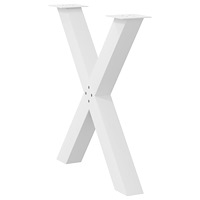 vidaXL Matbordsben X-formade 3 st vita 70x(72-73) cm stål