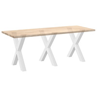 vidaXL Matbordsben X-formade 3 st vita 70x(72-73) cm stål