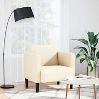vidaXL Soffstol med armstöd gräddvit 54 cm manchestertyg