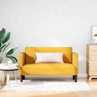 vidaXL Loveseat soffa ljusgul 109 cm manchestertyg