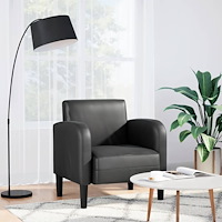vidaXL Soffstol med armstöd svart 54 cm konstläder