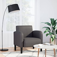 vidaXL Soffstol med armstöd grå 54 cm konstläder