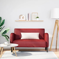 vidaXL Loveseat soffa vinröd 110 cm konstläder