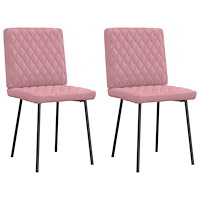 vidaXL Matstolar 2 st rosa sammet