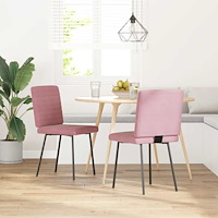 vidaXL Matstolar 2 st rosa sammet