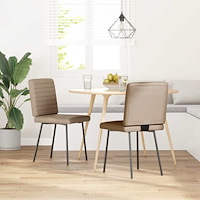 vidaXL Matstolar 2 st cappuccino konstläder