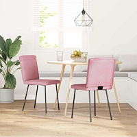 vidaXL Matstolar 2 st rosa sammet