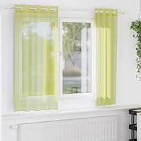 vidaXL Voile gardiner med genomföringar 2 st äppelgrön 140x140 cm