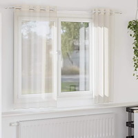 vidaXL Voile gardiner med genomföringar 2 st gräddvita 140x140 cm