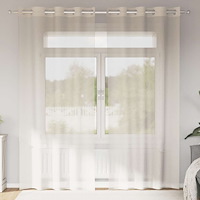 vidaXL Voile gardiner med genomföringar 2 st gräddvita 140x245 cm