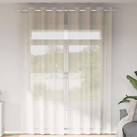 vidaXL Voile gardiner med genomföringar 2 st gräddvita 140x260 cm