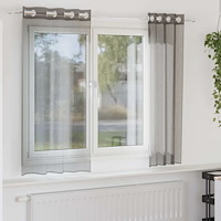 vidaXL Voile gardiner med genomföringar 2 st mörkgrå 140x140 cm