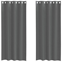 vidaXL Voile gardiner med genomföringar 2 st mörkgrå 140x225 cm