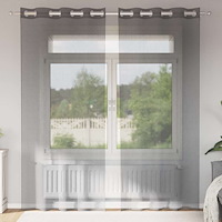 vidaXL Voile gardiner med genomföringar 2 st mörkgrå 140x245 cm