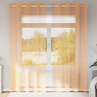 vidaXL Voile gardiner med genomföringar 2 st orange 140x245 cm