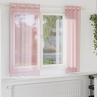 vidaXL Voile gardiner med genomföringar 2 st rosa 140x140 cm