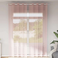 vidaXL Voile gardiner med genomföringar 2 st rosa 140x300 cm