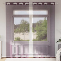 vidaXL Voile gardiner med genomföringar 2 st lila 140x225 cm