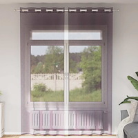 vidaXL Voile gardiner med genomföringar 2 st lila 140x300 cm