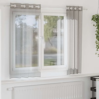 vidaXL Voile gardiner med genomföringar 2 st ljusgrå 140x140 cm