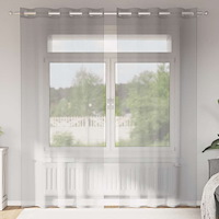 vidaXL Voile gardiner med genomföringar 2 st ljusgrå 140x225 cm