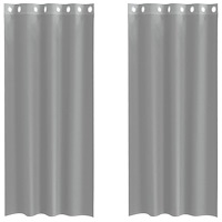 vidaXL Voile gardiner med genomföringar 2 st ljusgrå 140x225 cm