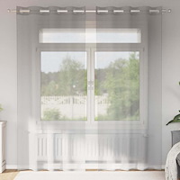 vidaXL Voile gardiner med genomföringar 2 st ljusgrå 140x245 cm