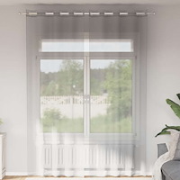 vidaXL Voile gardiner med genomföringar 2 st ljusgrå 140x260 cm