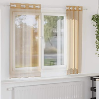 vidaXL Voile gardiner med genomföringar 2 st sand
