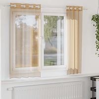 vidaXL Voile gardiner med genomföringar 2 st sand