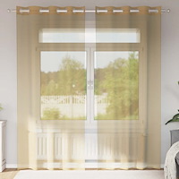 vidaXL Voile gardiner med genomföringar 2 st sand