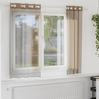 vidaXL Voile gardiner med genomföringar 2 delar ljusbrun