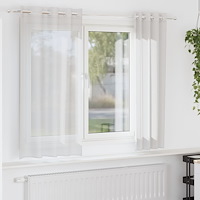 vidaXL Voile gardiner med genomföringar 2 st vit