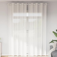 vidaXL Voile gardiner med genomföringar 2 st vit
