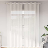 vidaXL Voile gardiner med genomföringar 2 st vit